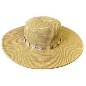 Cappelli Straworld 100% Paper 15" Wide Brim Hat Pansy Button HA2057